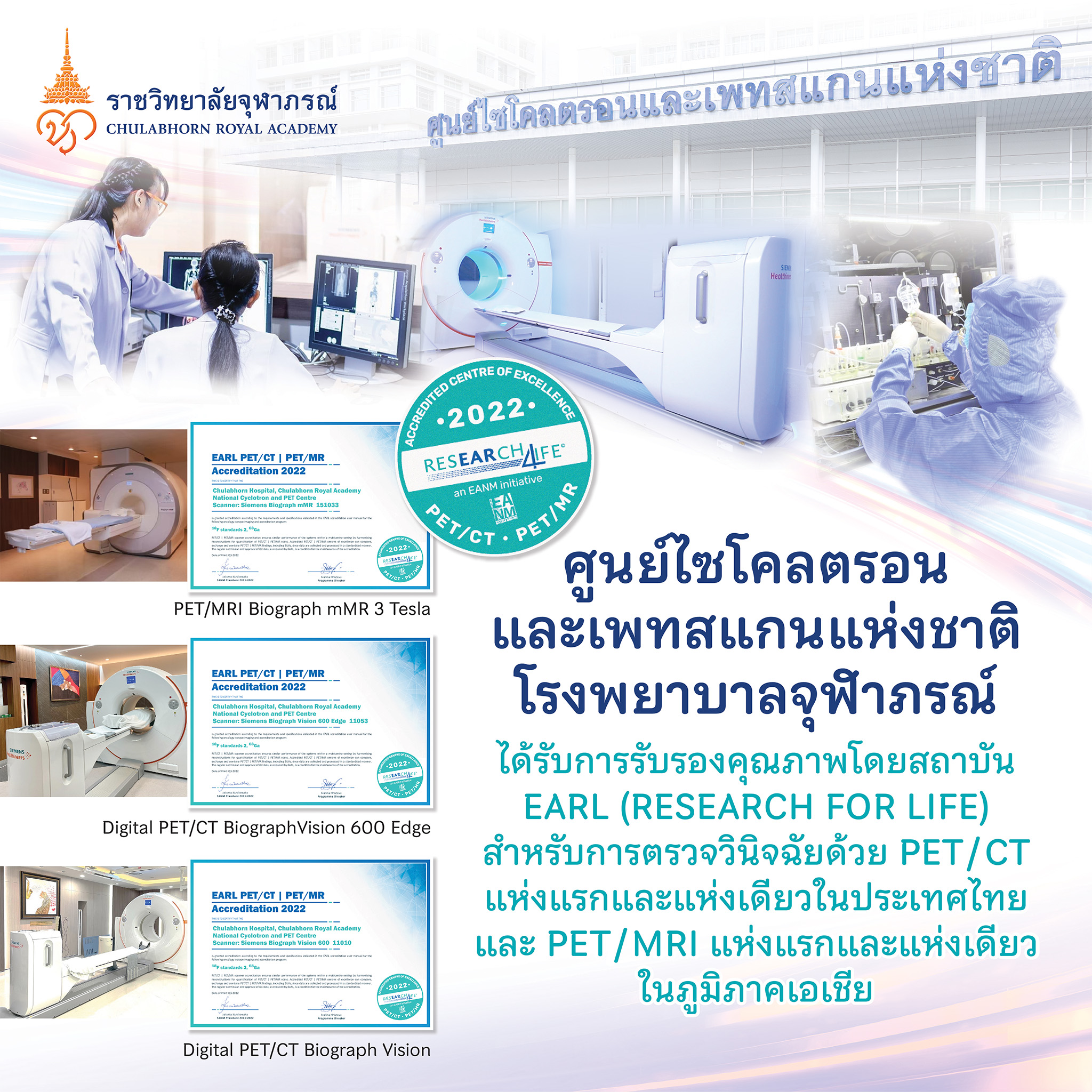 ศูนย์ไซโคลตรอนและเพทสแกนแห่งชาติ โรงพยาบาลจุฬาภรณ์ ราชวิทยาลัยจุฬาภรณ์ ...